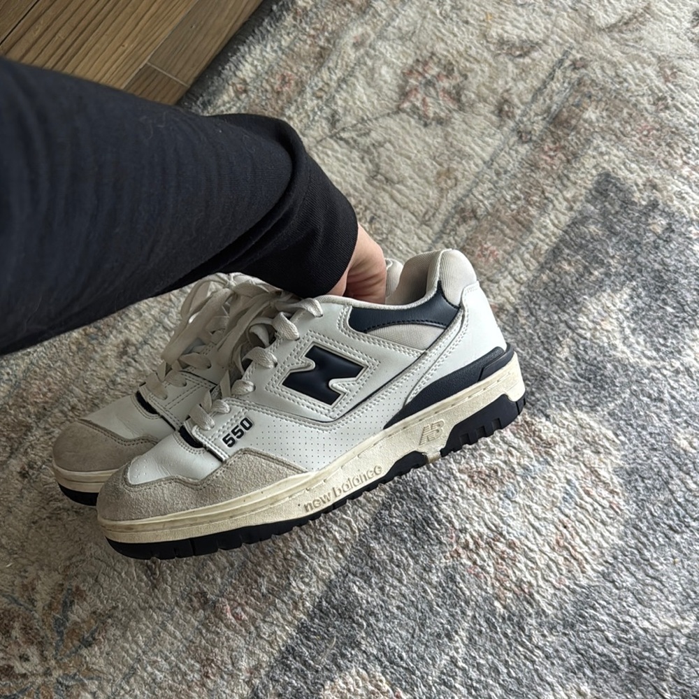 New Balance Woman’s  550 White and Navy Sneakers